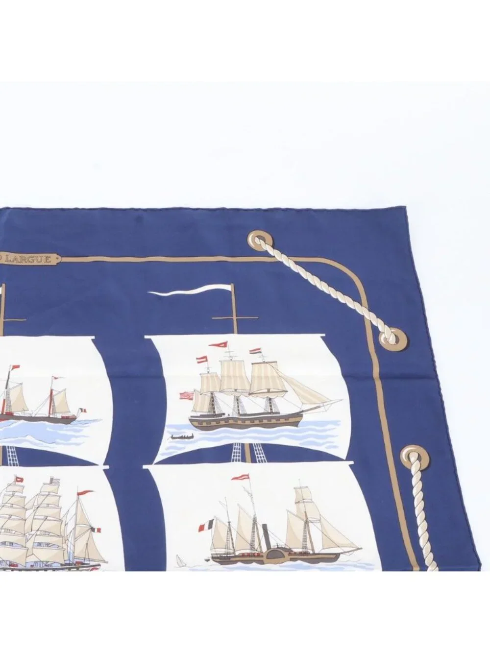 Hermes Carre 90 Grand Large Ship Silk 100% Scarf